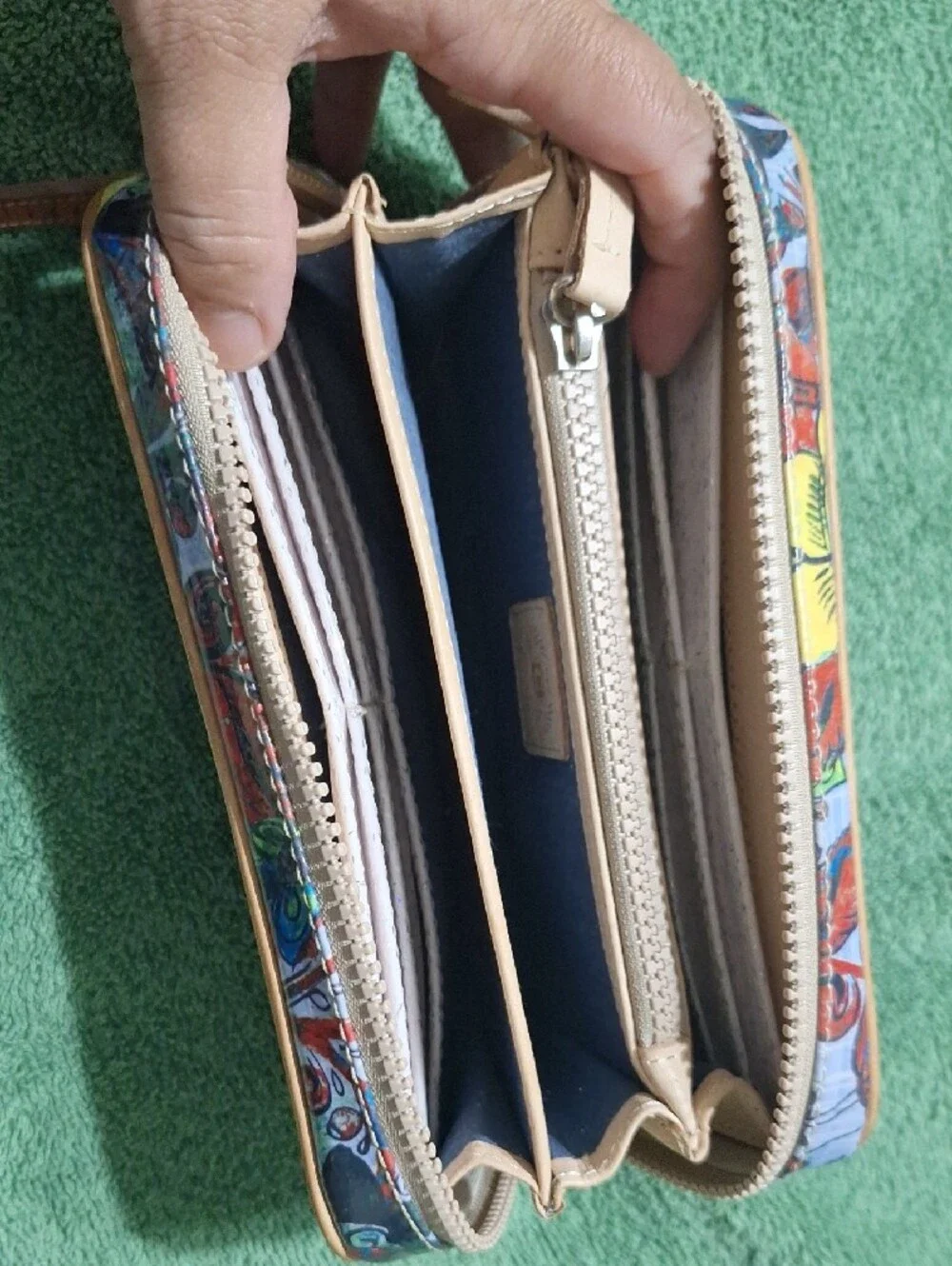 Consuela Multicolor Floral Zip Phone Wallet - Brown Trim